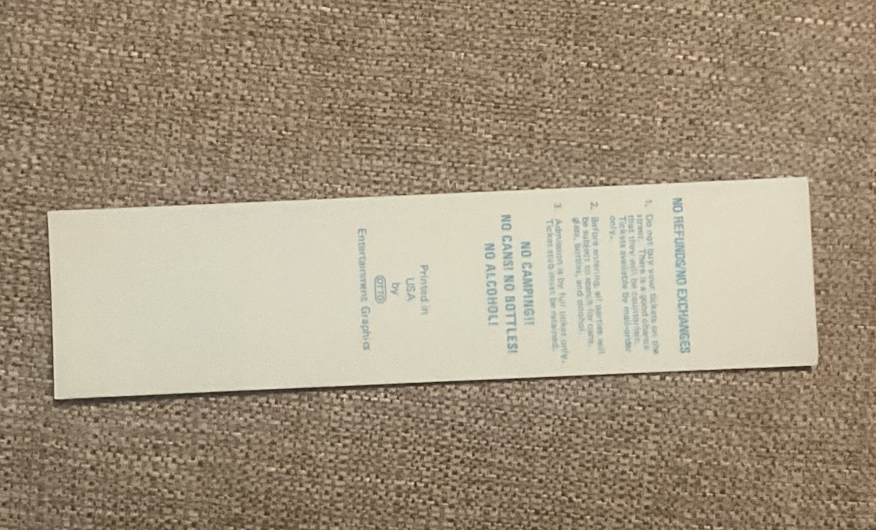 Grateful Dead Ticket 1983/84 New Years SF Civic 12/31/83 12/31/1983 FULL TICKET!