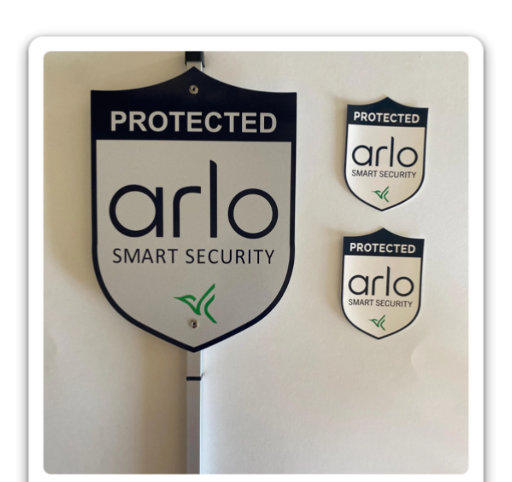 Arlo Protected Smart Security Yard Sign “ aluminum”- New And With 2- 3M Stickers