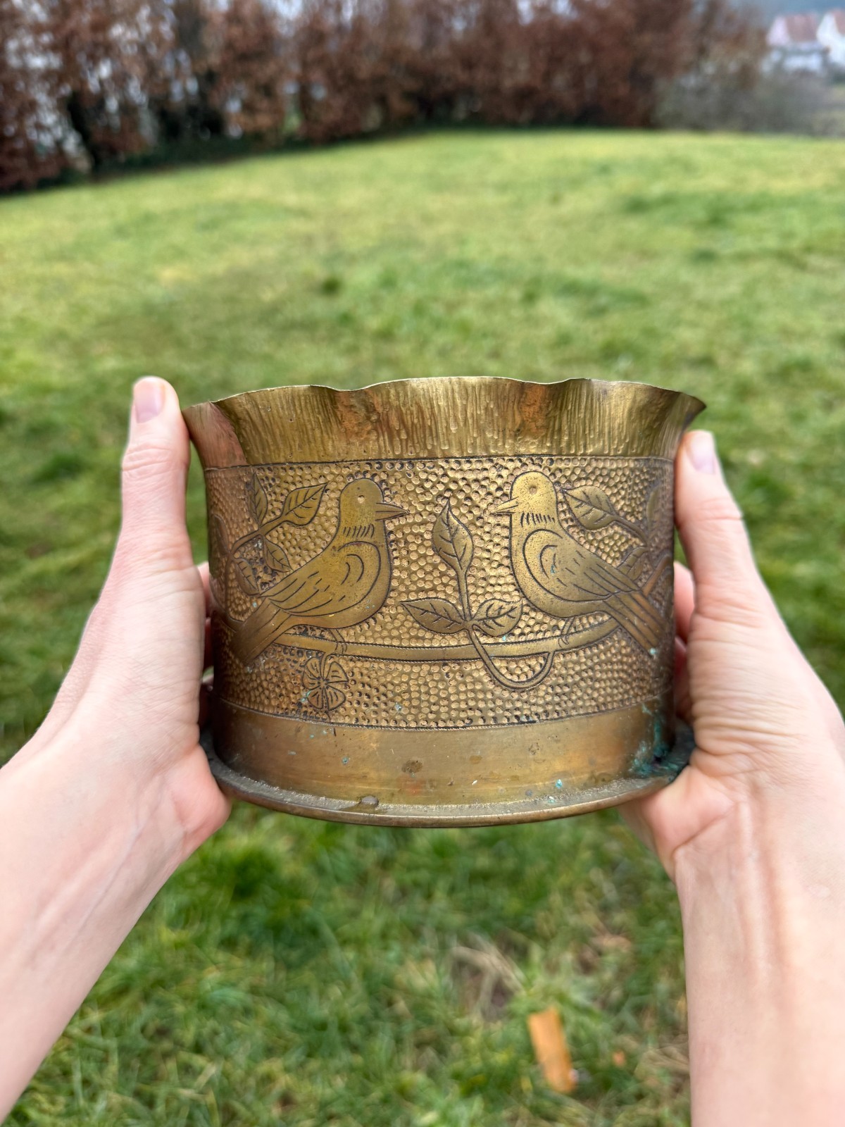 WWI German Trench Art Brass Artillery Shell – Karlsruhe Ammunition 1916