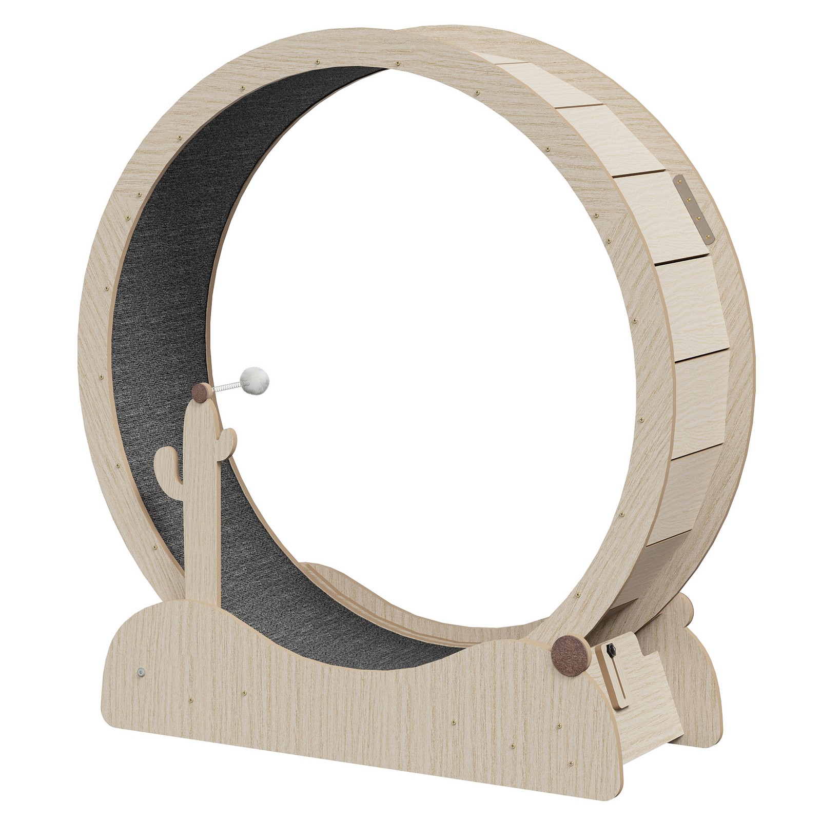 Large Cat Exercise Wheel 43" Solid Wood Cat Treadmill with Lock for Indoor Cats