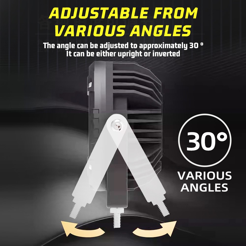 Pair LED Auxiliary Driving Spot Fog Lights Hi/low Beam Motorcycle Adventure Bike