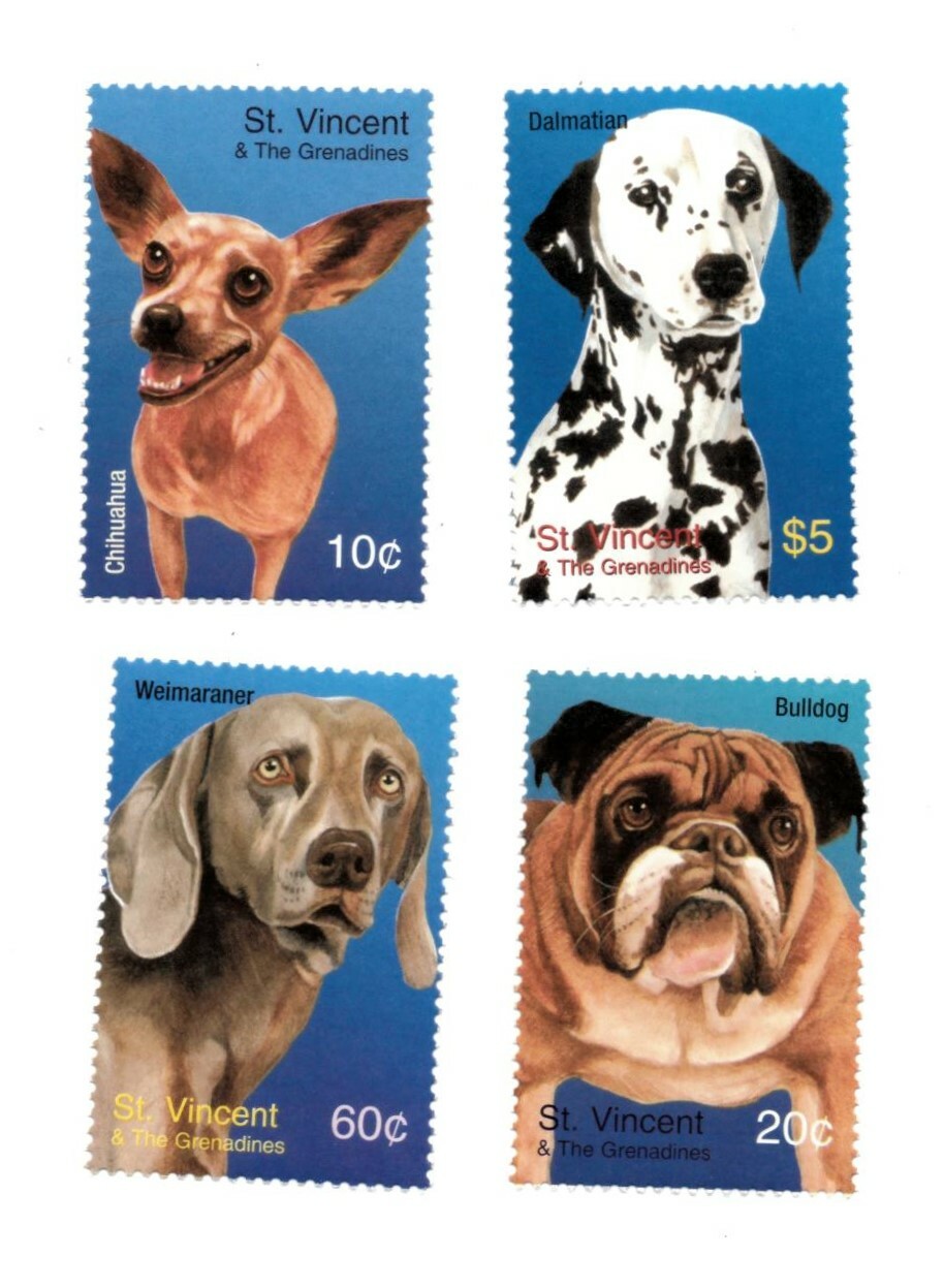 St. Vincent 2003 - SC# 3161-4 Dogs, Dalmatian, Bulldog - Set of 4 Stamps - MNH