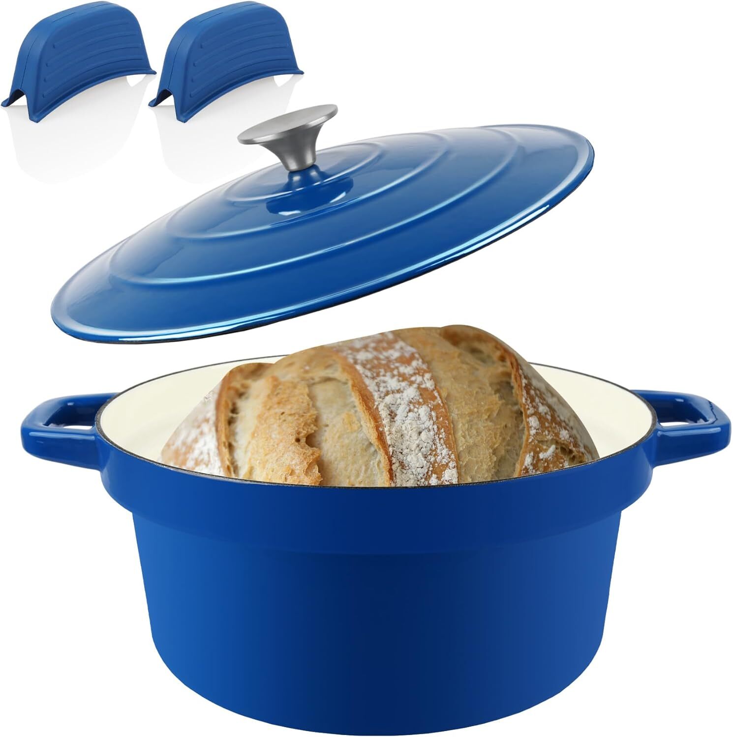 7QT Enameled Cast Iron Oven with Lid, Non-Stick Ceramic Dutch Oven Cooking Pan