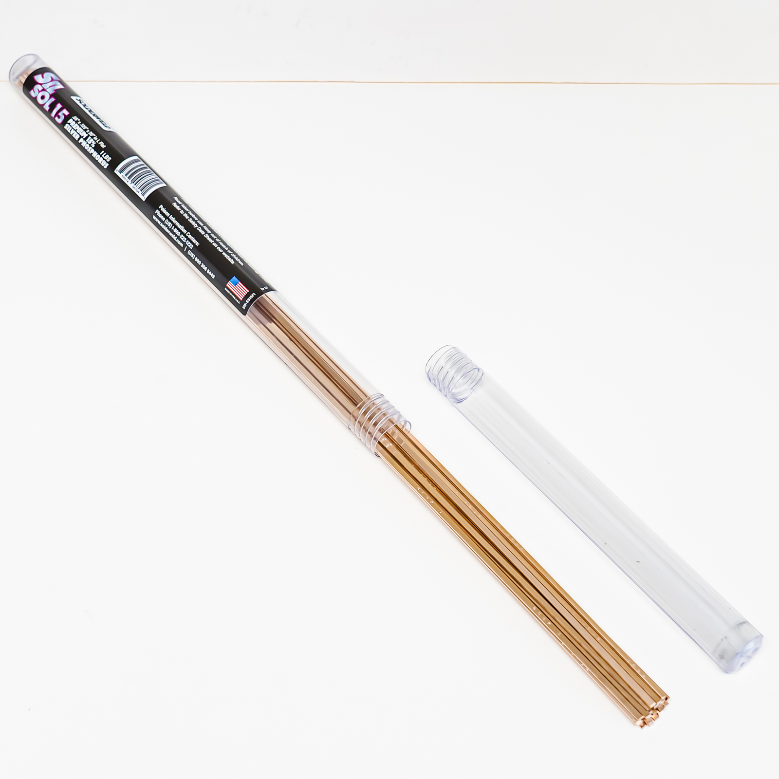 Solderweld SW-SS15F1 15% Silver Sil-Sol Brazing Rod Flat Sticks 18" Long 1LB
