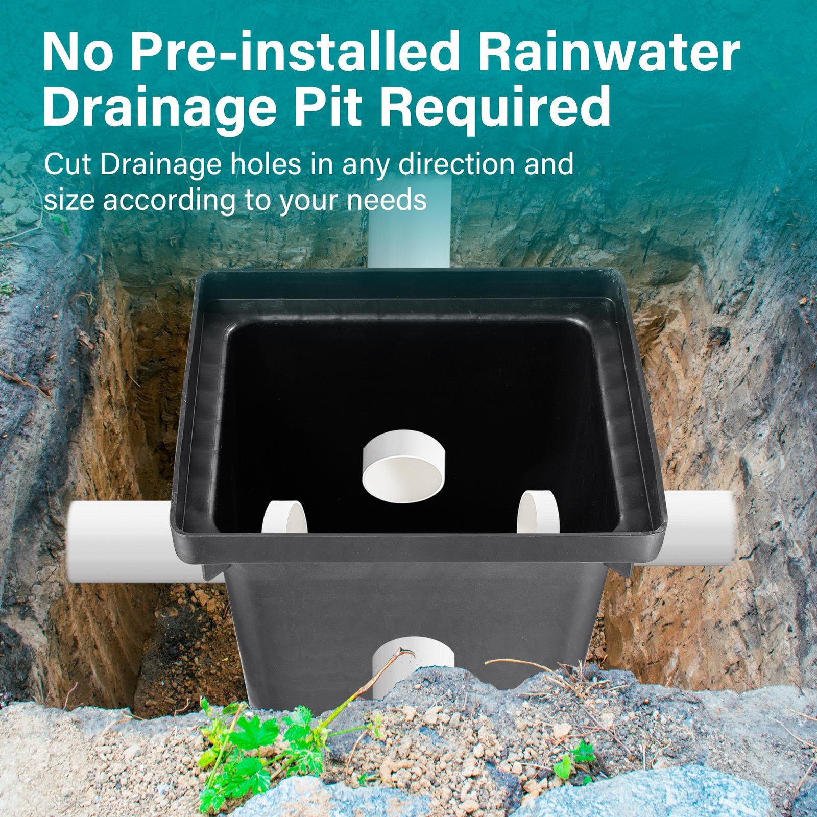 17x17in Catch Basin For Drainage With Fiber Glass Grate Debris Basket Drainage