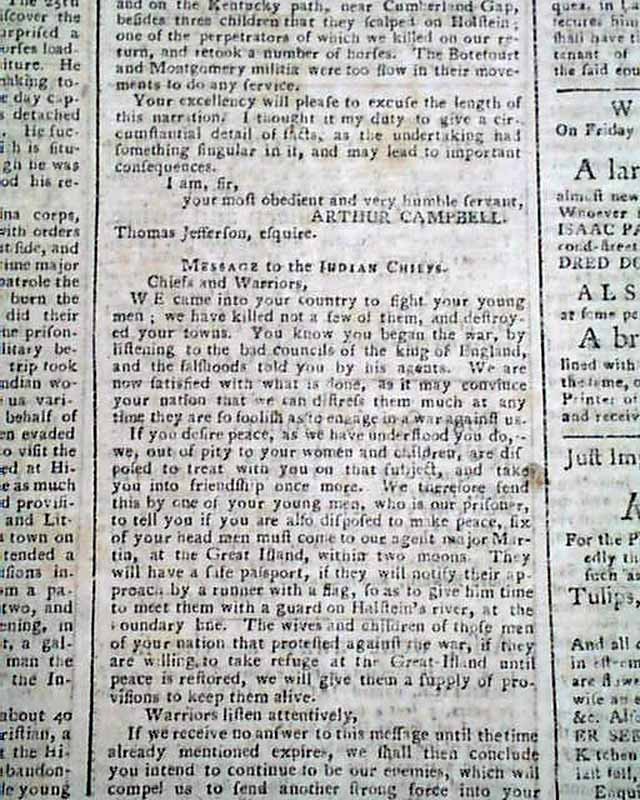 AMERICAN REVOLUTIONARY WAR Benedict Arnold John Andre Cowpens SC 1781 Newspaper