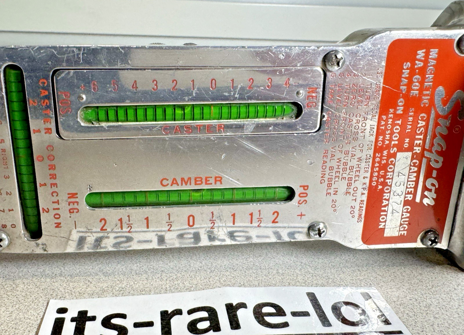 Snap-on WA-60E Magnetic Caster Camber Alignment Gauge & WA802/WA812 Hub Adapters