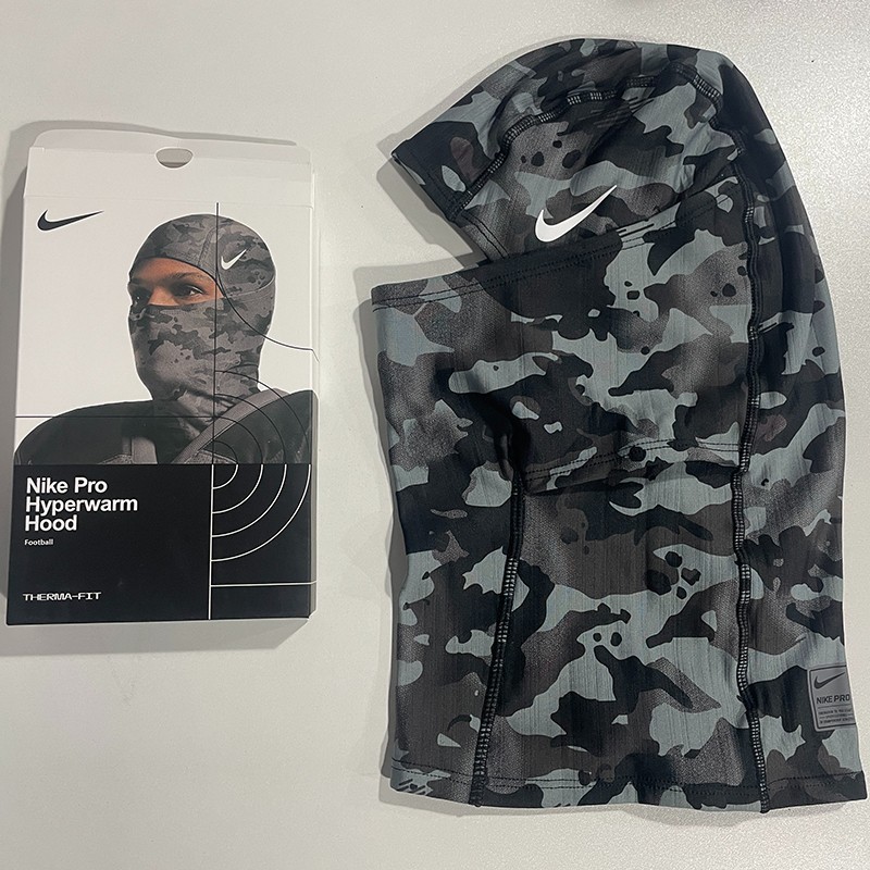 Nike Pro Therma-Fit Hyperwarm Hood Ski Mask Balaclava Gray Camo -US Stock