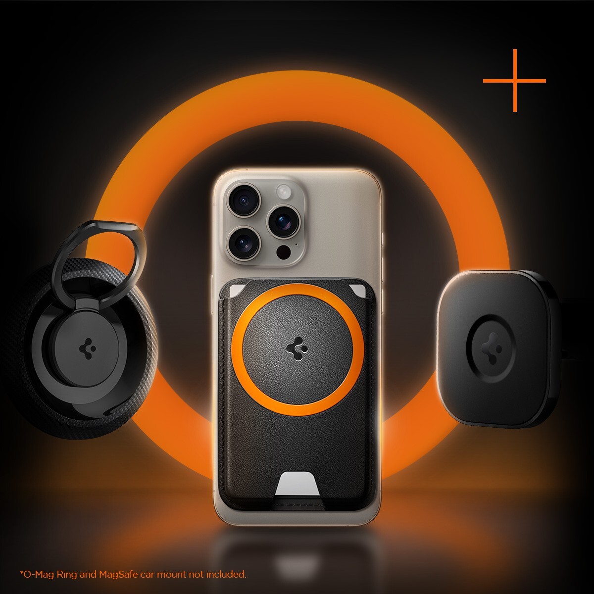 For iPhone | Spigen MagSafe Card Holder Valentinus Dual Magnets 3 Cards MagFit+