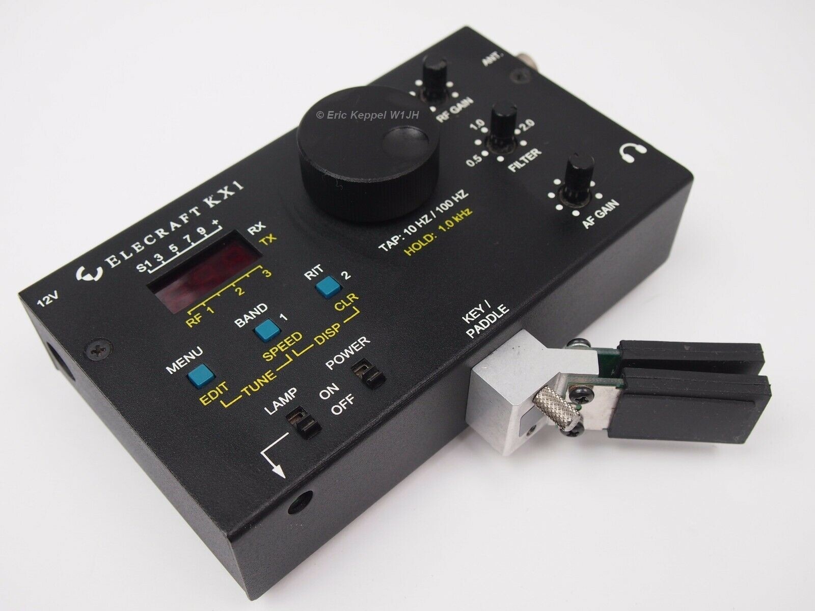 Elecraft KX2 KX1, W1JH Upgraded Black Solid Aluminum CNC VFO Knob w/Allen Wrench