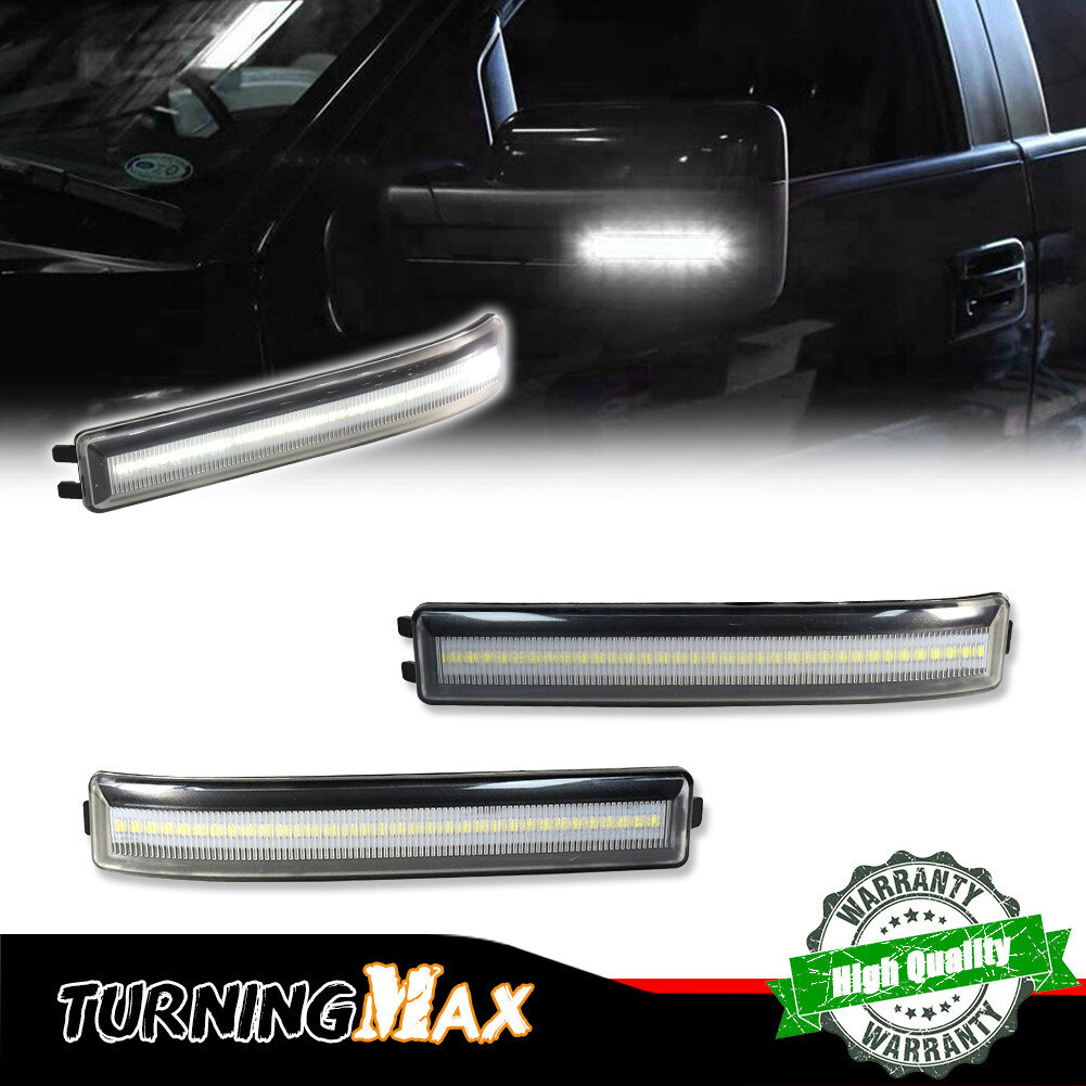 2x LED Side Mirror Reflector White Turn Signal Light For 09-14 Ford F-150 Raptor