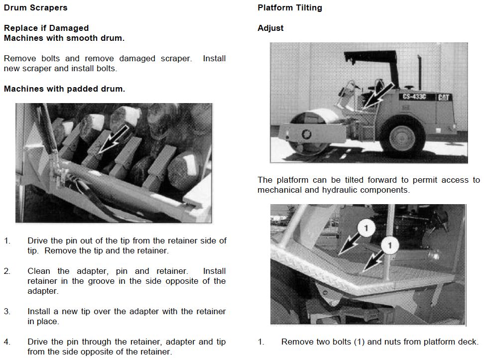 Caterpillar CS-433C Roller - 3054 Engine - Service Repair Operator Manuals on CD