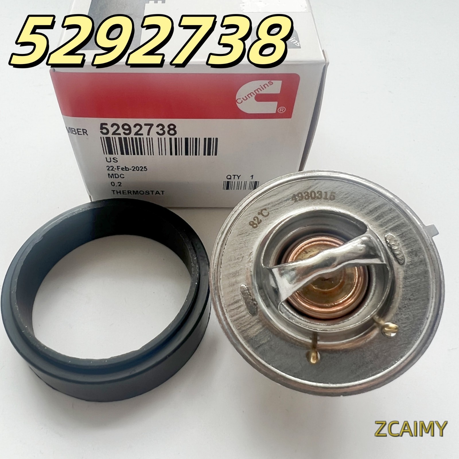 Cummins 5292738 Thermostat 180 Degree 54MM Rep 3972071 Fits 5.9L BS3 ISB ISL QSB