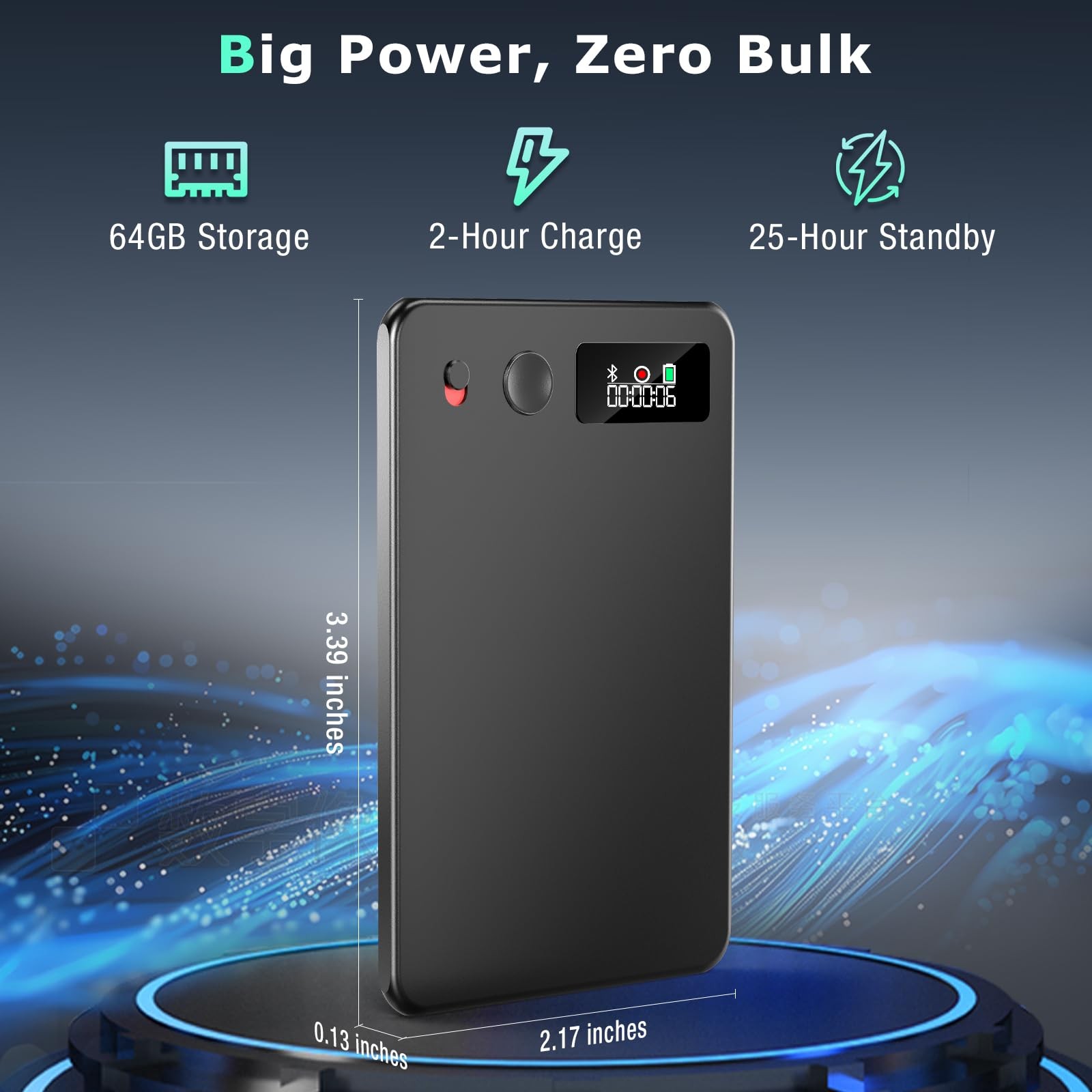 AI Voice Recorder, Audio Activated Recorder with Playback, App Control, Trans...