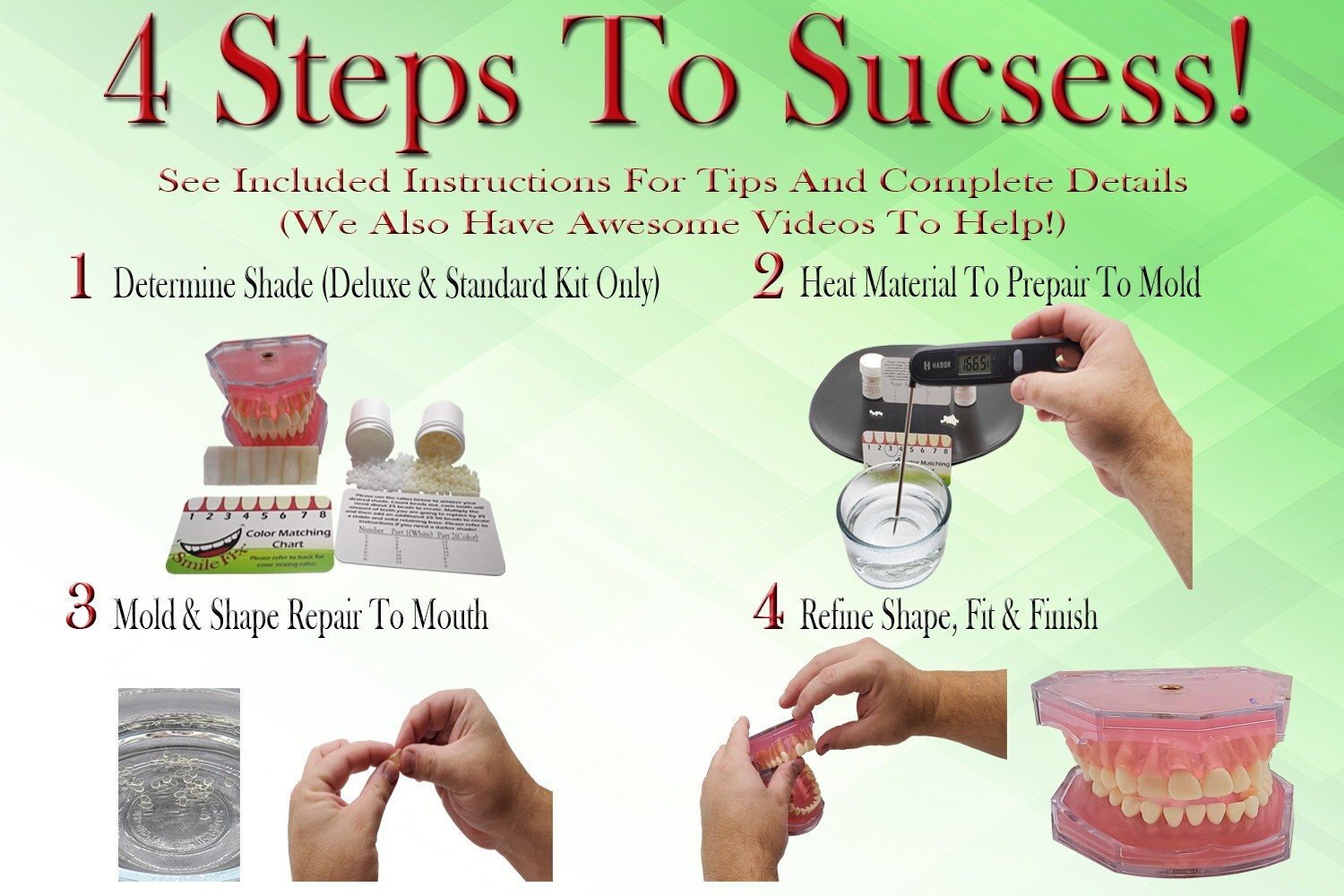 SmileFix Standard Color Matching Dental Repair Kit – Replace Missing or bro...