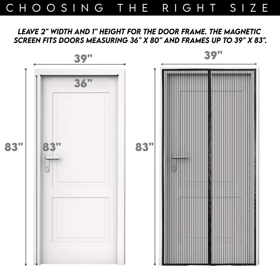Mosquito Door Net Mesh Screen Bug Pet Patio Hands Free Magnetic Magic Closer USA