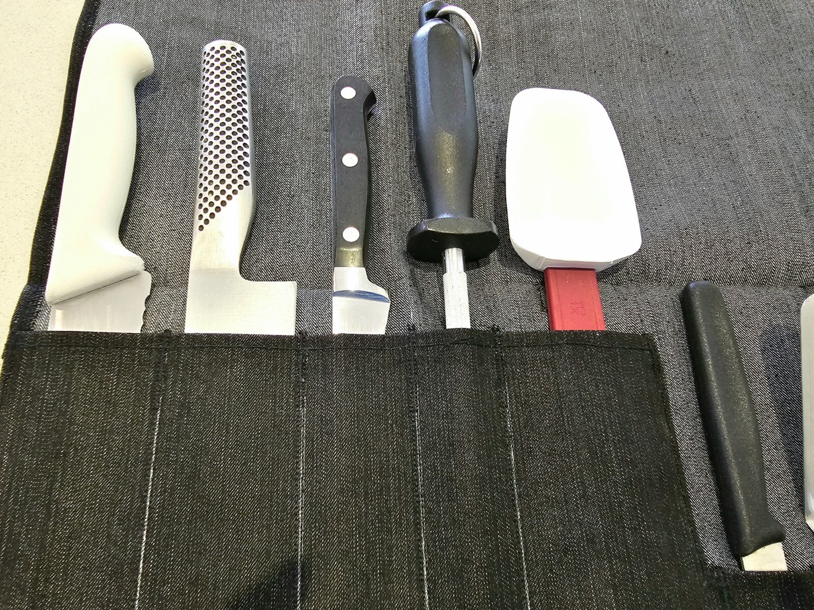 Handmade CHEF KNIVES WRAP BAG 9 Pockets - WASHABLE, LIGHTWEIGHT, DURABLE