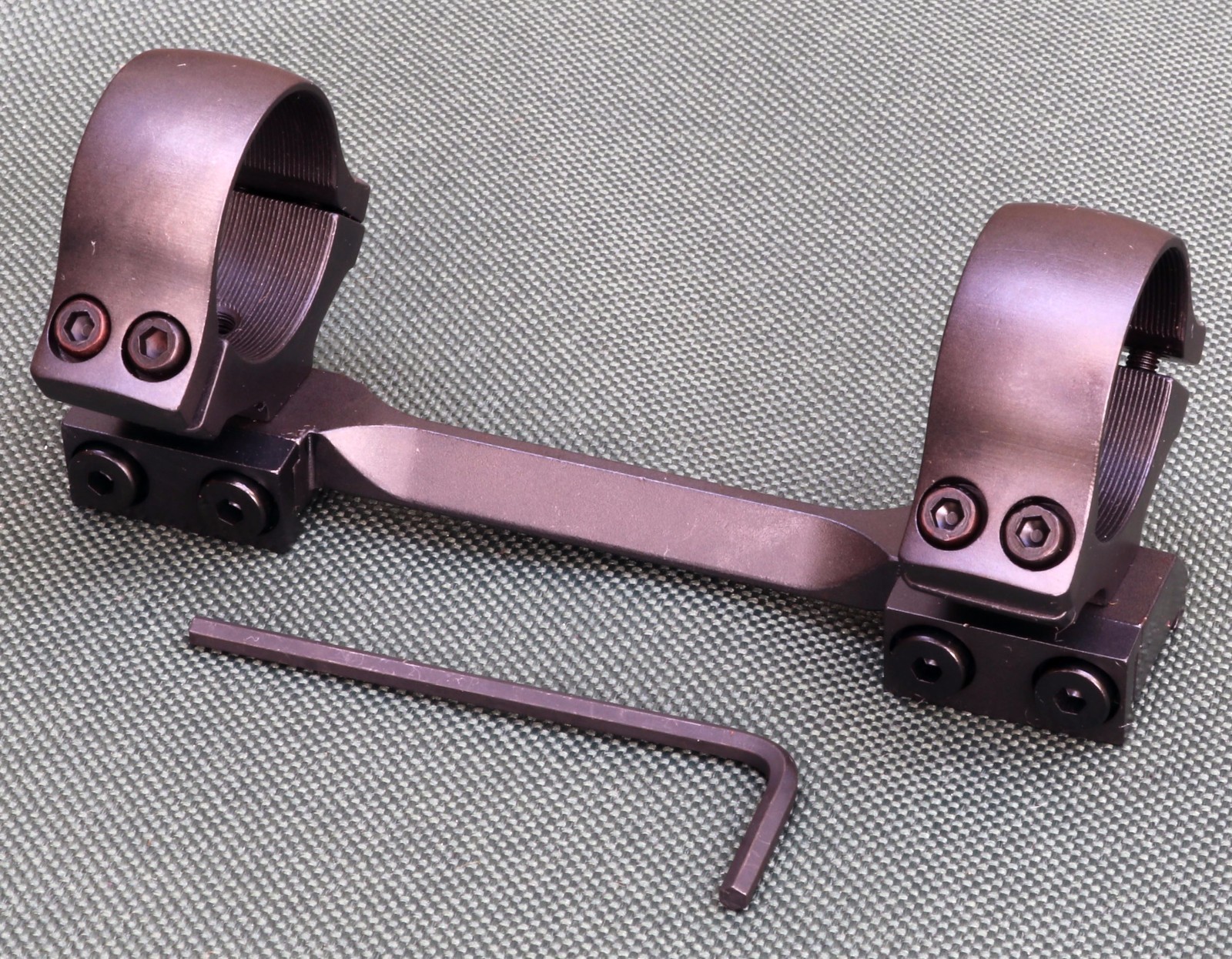 CZ527 1 piece rifle scope mounts, 30mm rings and base, STEEL MATTE finish.