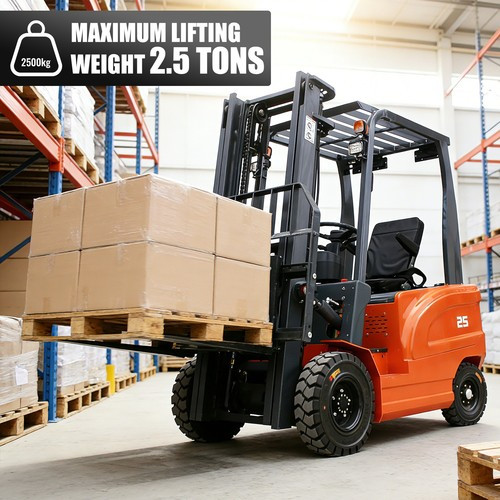 Electric Forklift 2.5Ton 5500lbs W/60V 70Ah Charger Side Shift Solid FREE SHIP