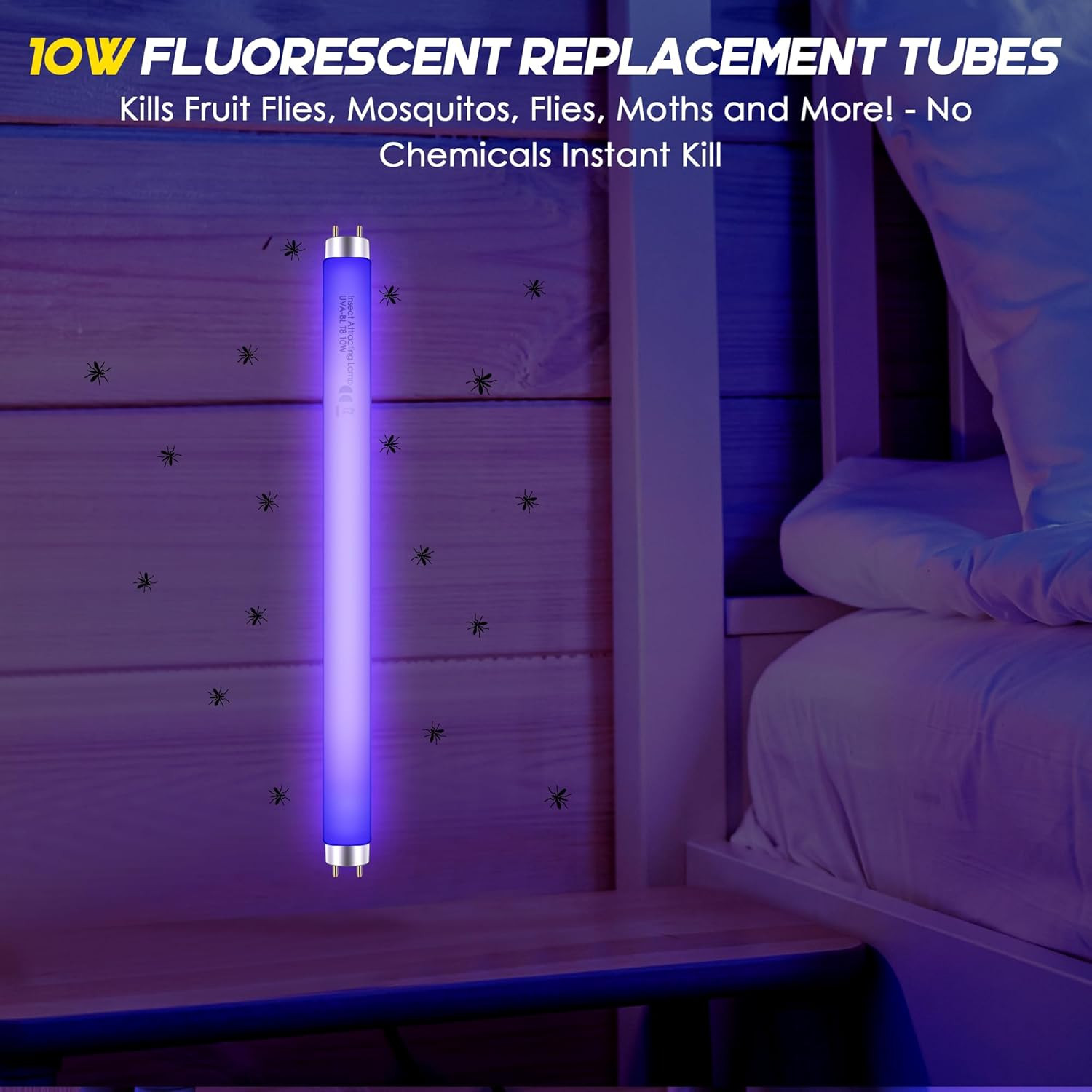 Qualirey 2 Pack Bug Zapper Replacement Light Bulbs 10W for 20W Indoor Bug Zapper