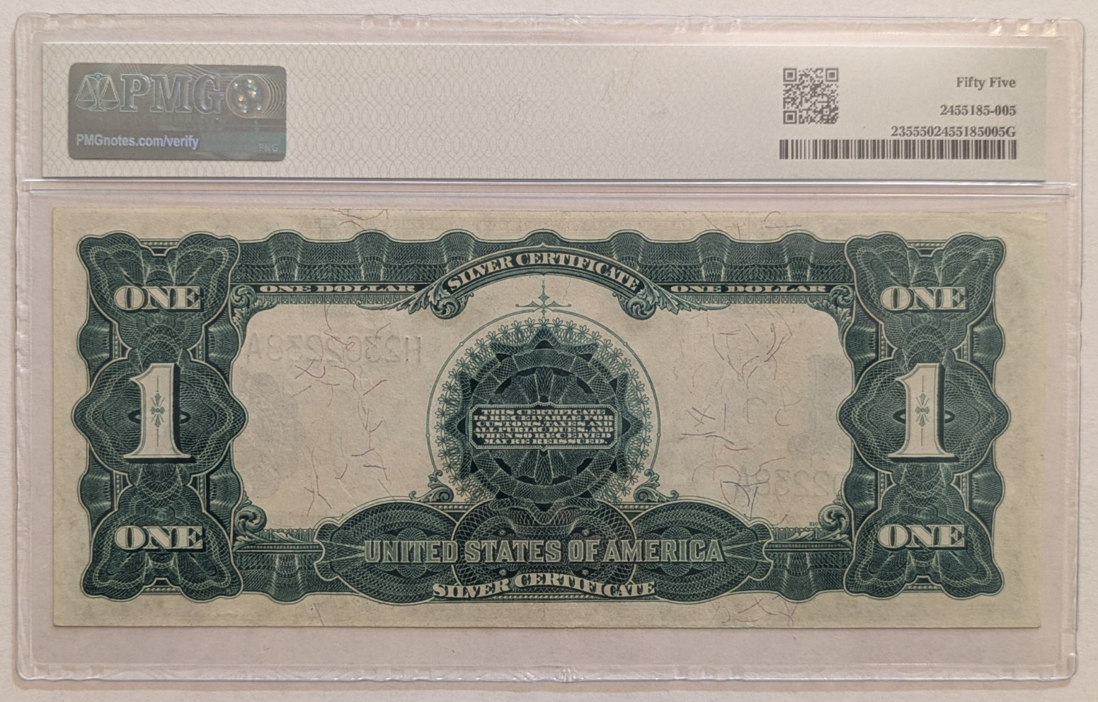 1899 $1 🦅 BLACK EAGLE SILVER CERTIFICATE 🦅 PMG 55 AU ~ About UNC🦅 Fr 235