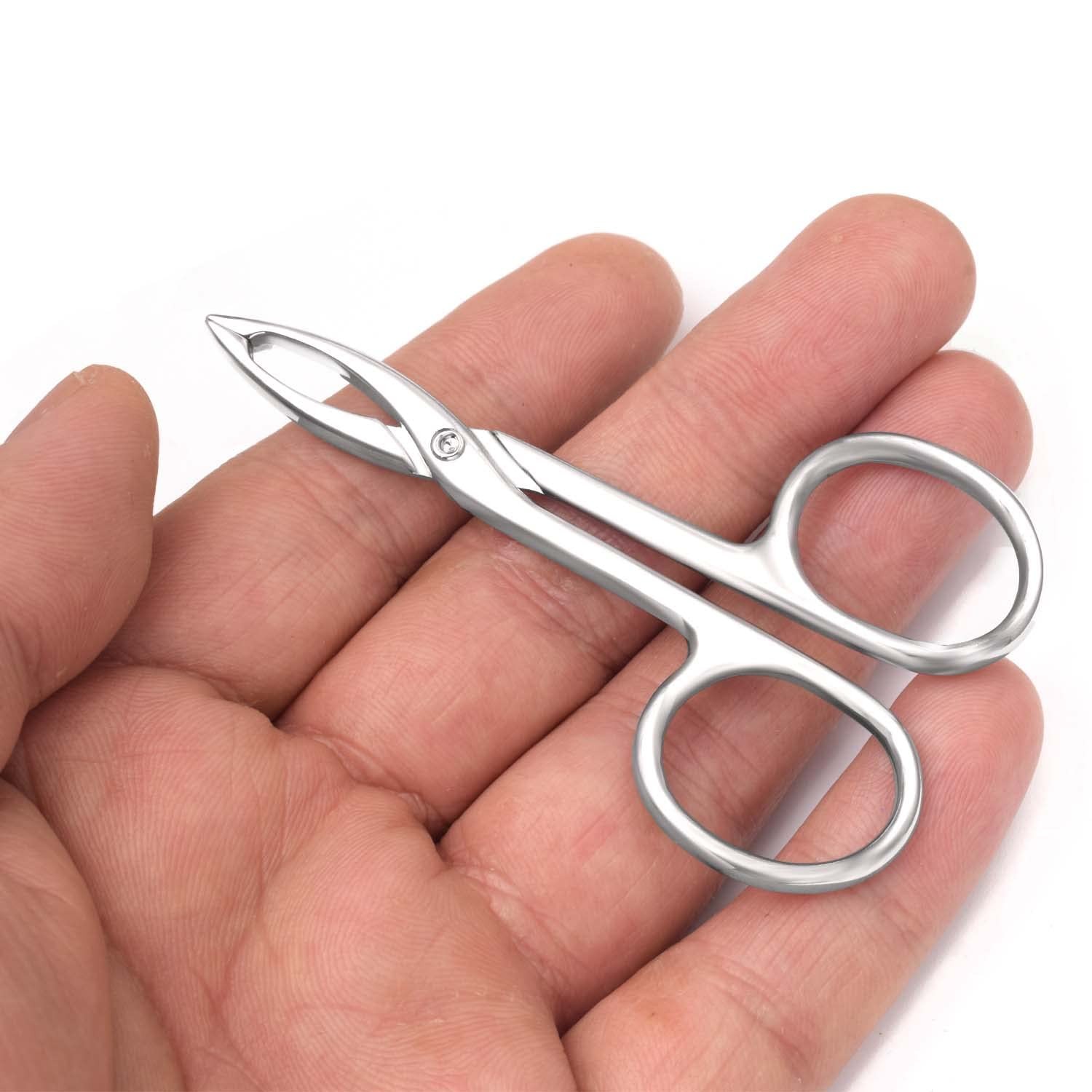 2 Pieces Tweezers Scissor Handle Straight Tip Scissor Shaped Eyebrows Tweezer...