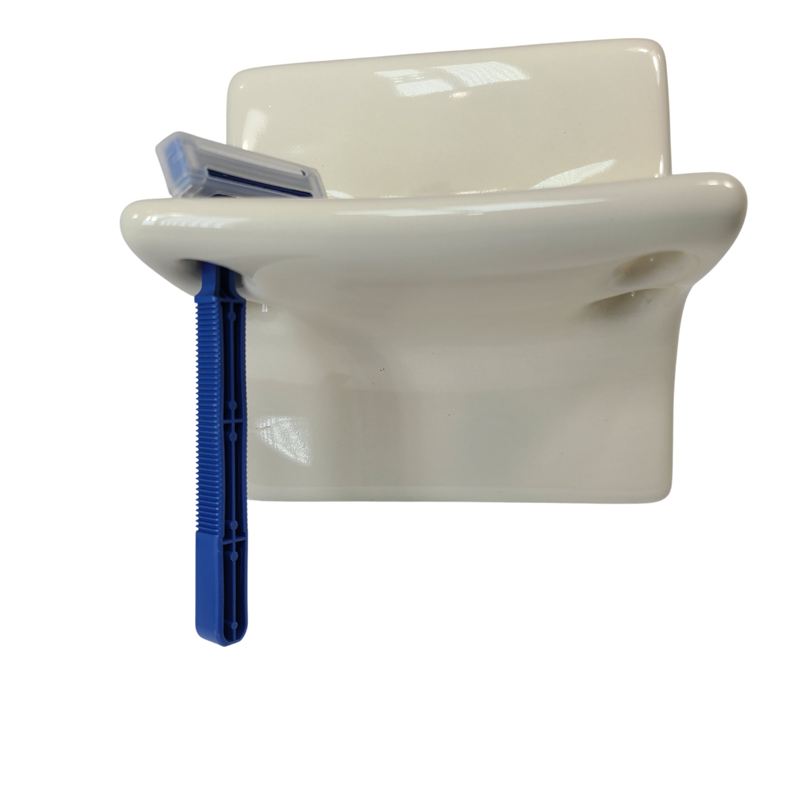 Vintage Beige Bone Almond Ceramic Tile Toothbrush Holder Tumbler Cup Tray Retro