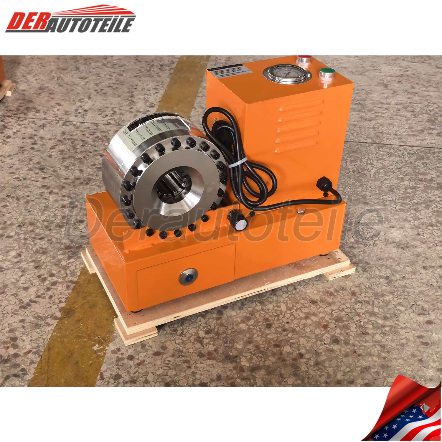 Electric Hydraulic Hose Crimper Tool with 9 Dies 110V Crimping Kit for AC & Auto