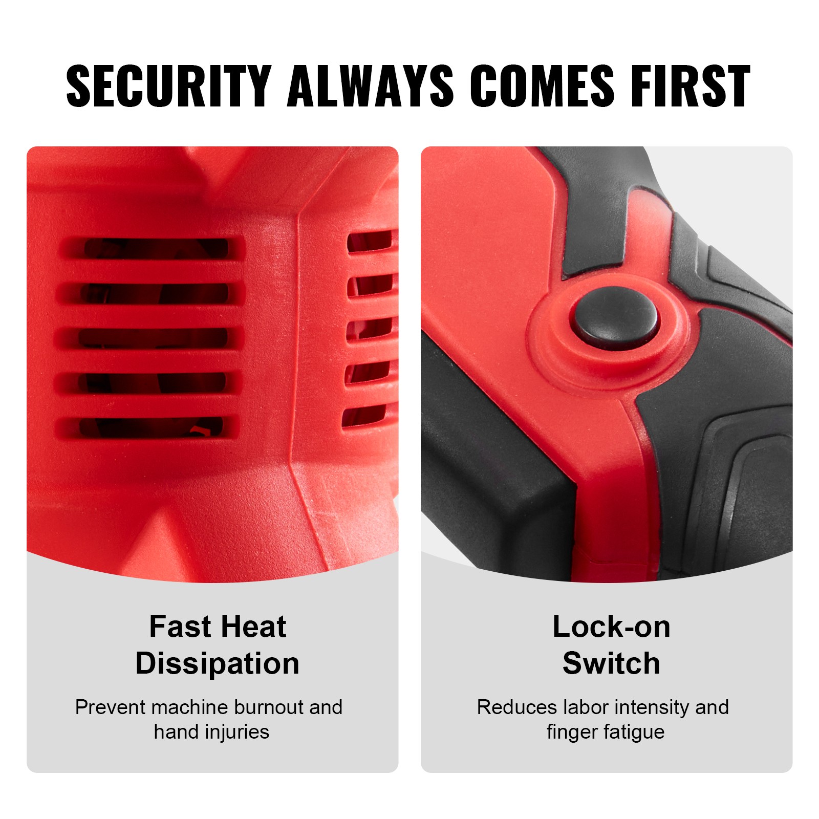 VEVOR Handheld Electric Concrete Vibrator 800W 6.6 feet Shaft Air Bubble Remover