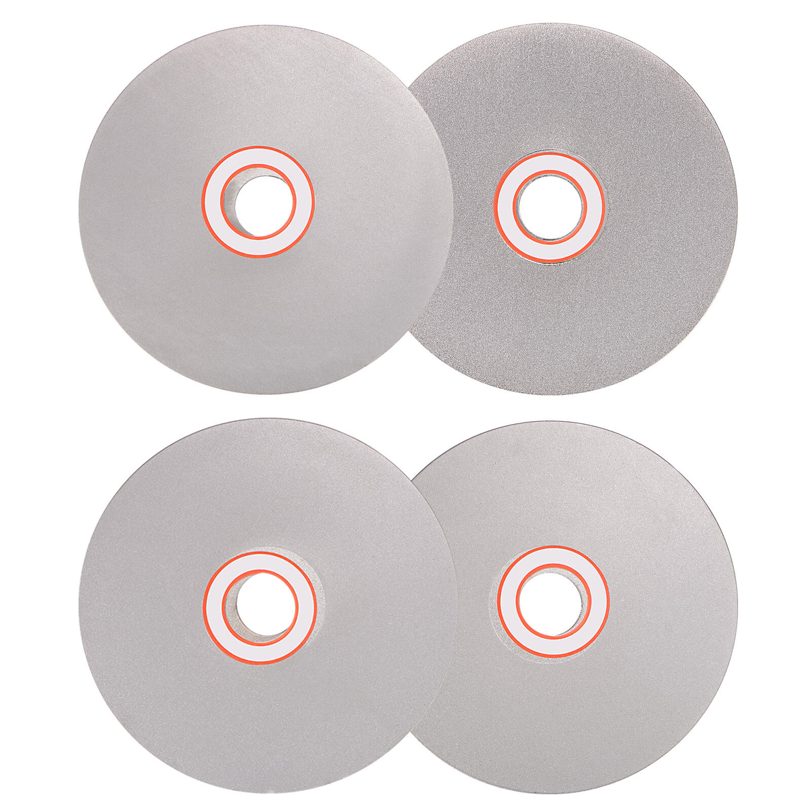 Diamond Flat Lap Disc Set 4x5/8Inch Arbor 600/1200/2000/3000 Grit Grinding Wheel