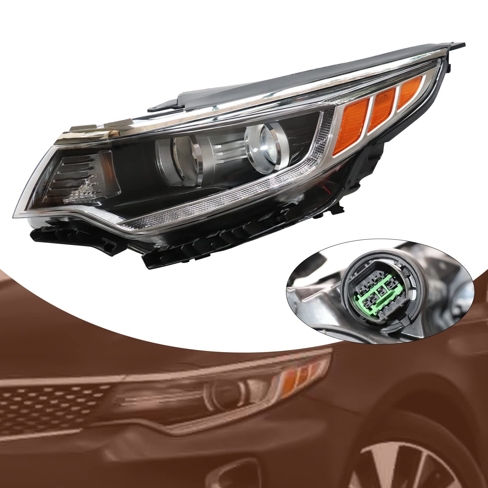 Headlight for 2016 2017 2018 Kia Optima Projector Headlights Assembly(Left)