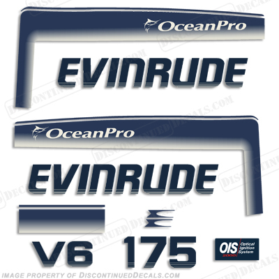Fits Evinrude 175hp  Ocean Pro Outboard Decal Kit 1993 1994 1995 1996 1997 1998