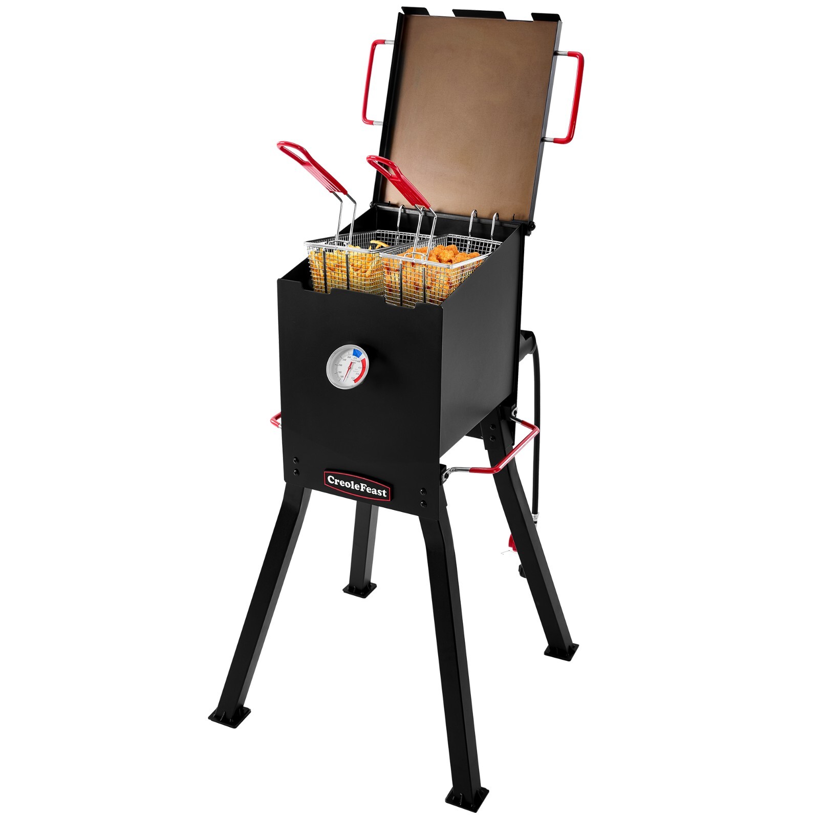 Creole Feast DF02B Outdoor Propane Deep Fryer, 17 Qt.  54,000 BTU Output, Black