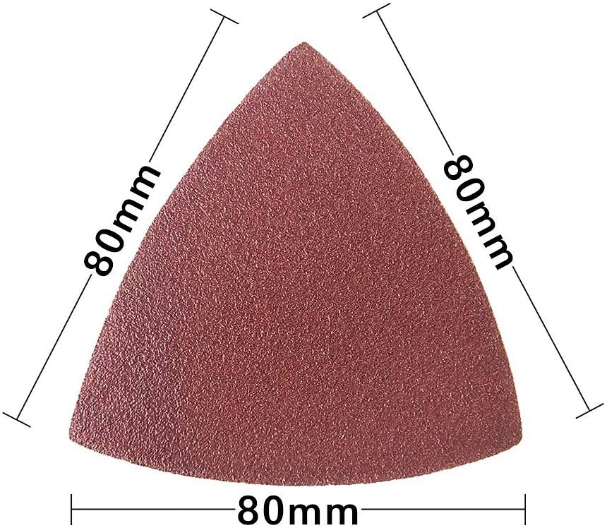 60PCS Triangle Sanding Pads for Oscillating Multi-Tool Hook Loop Sandpaper Discs