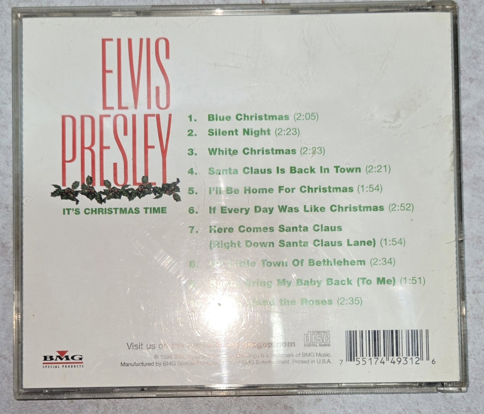 Elvis Presley Wooden Clock Face Lacquered Wood Plaque And Christmas CD SEE DESCP