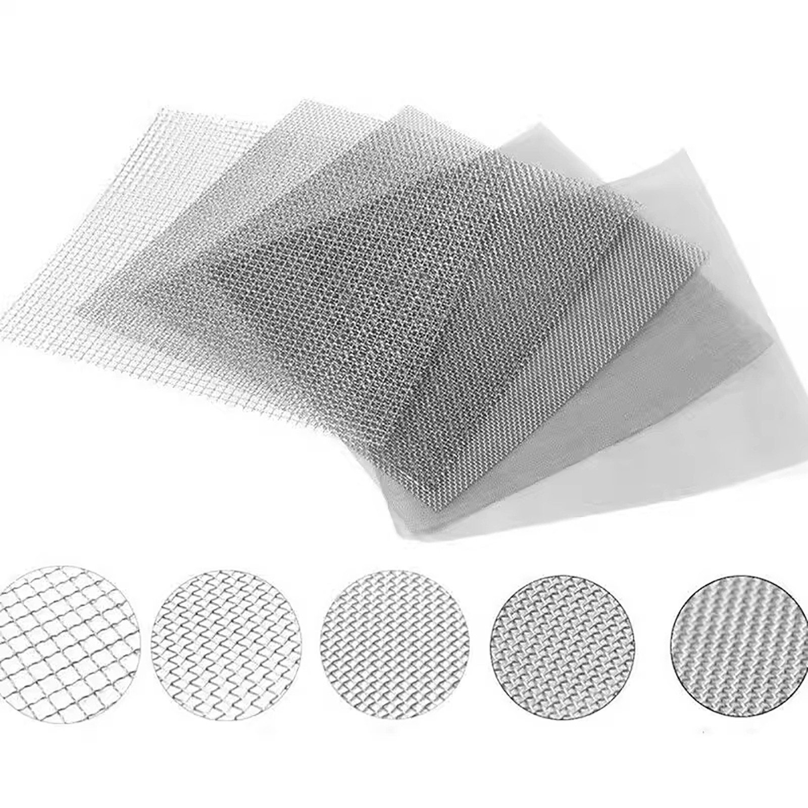 Stainless Steel Woven Wire Mesh (filter grading sheet) Metal Silk to Heavy Gauze