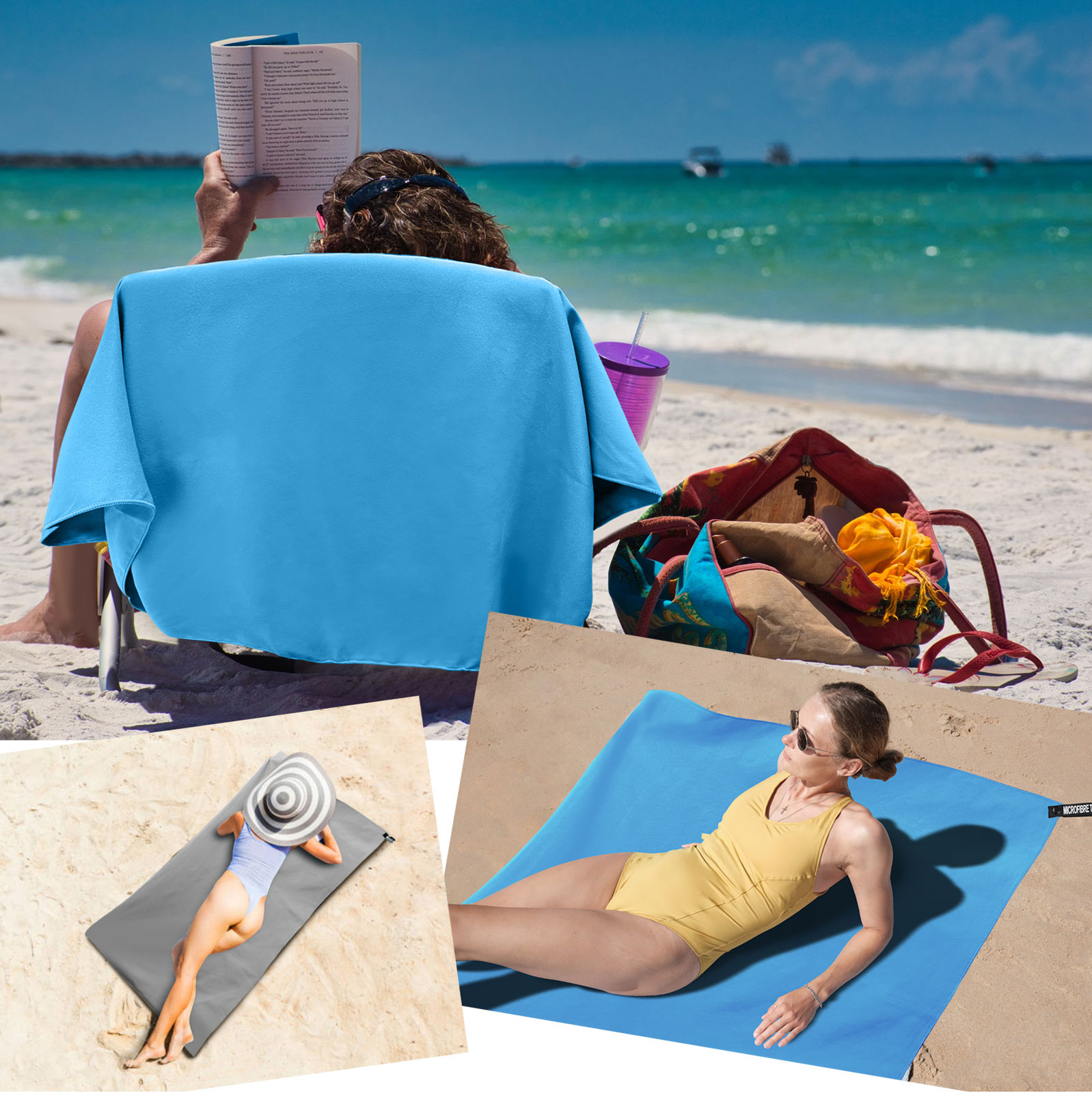 Large Microfiber Towel For Outdoor Travel & Gym & Camping Beach Towels Quick Dry