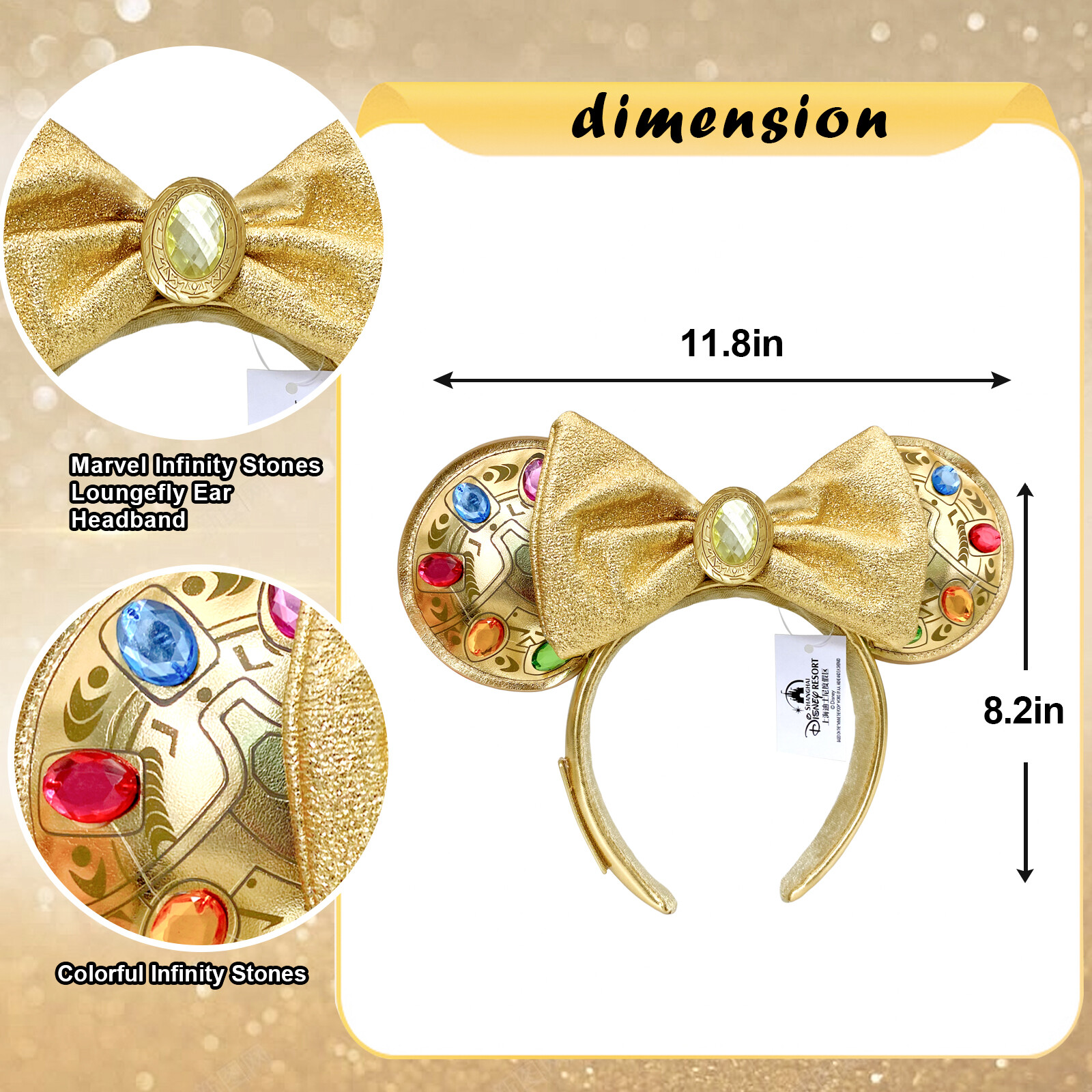 Disney-Parks Loungefly Mickey Mouse Marvel Infinity Stones Minnie Ears Headband