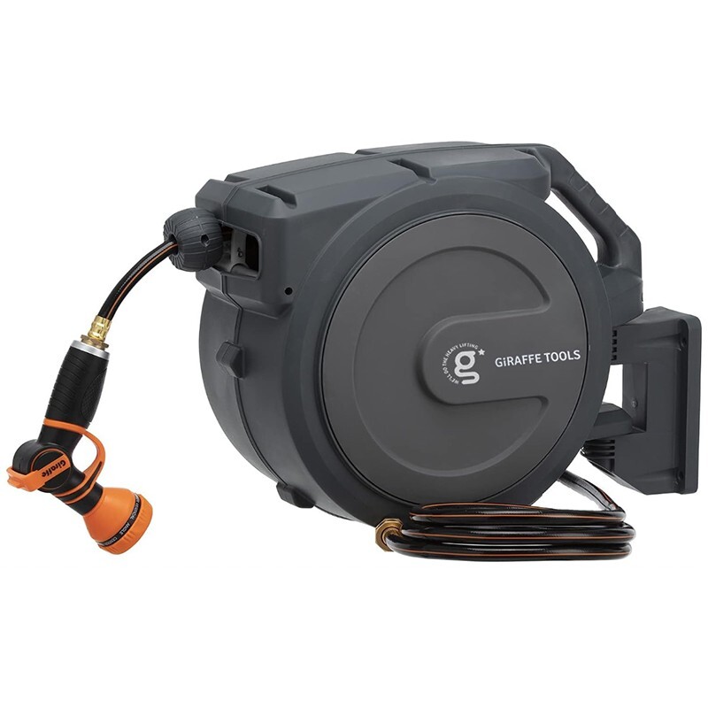 Giraffe Tools Retractable Garden Hose Reel 1/2-in 78-ft Wall Mount