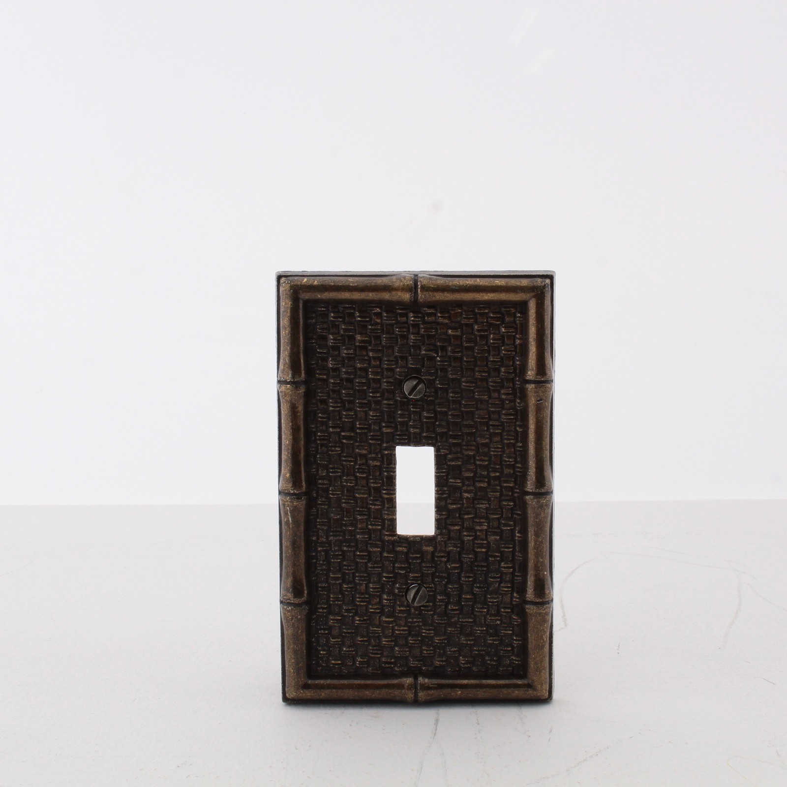 Leviton Antique Brass Finish Bamboo Tiki Metal Switch Cover Wall Plate 89601