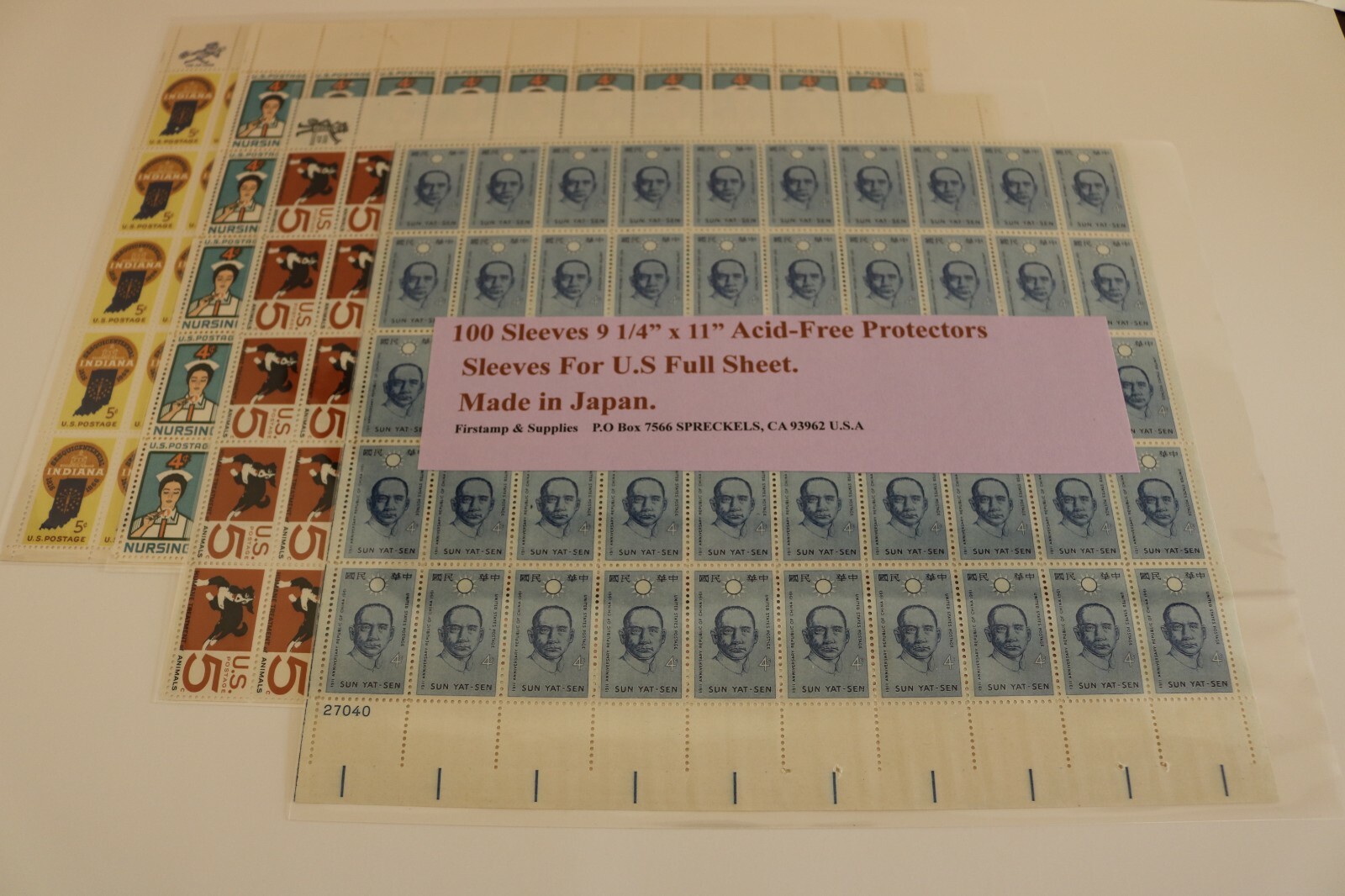 100 Sleeves 9 1/4" x 11" Acid-Free Protectors For Full Sheet Lowest PRICE @ebay.