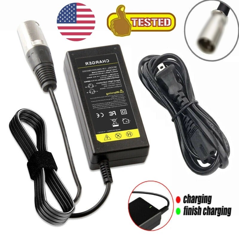 24V 2A XLR Jazzy Electric Wheel Wheelchair Charger Lead-Acid B4ttery Charger