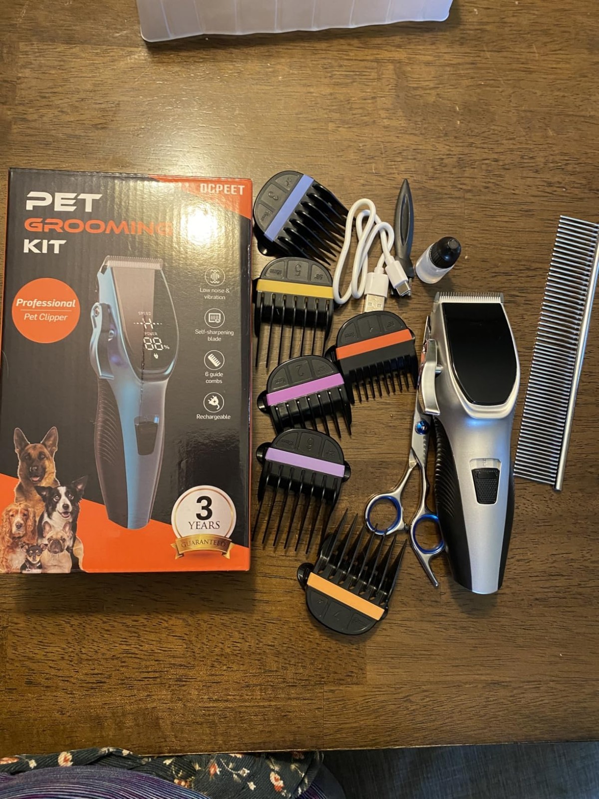 Professional PET CLIPPERS Dog Grooming Kit Heavy Duty Trimmer Thick Hair US