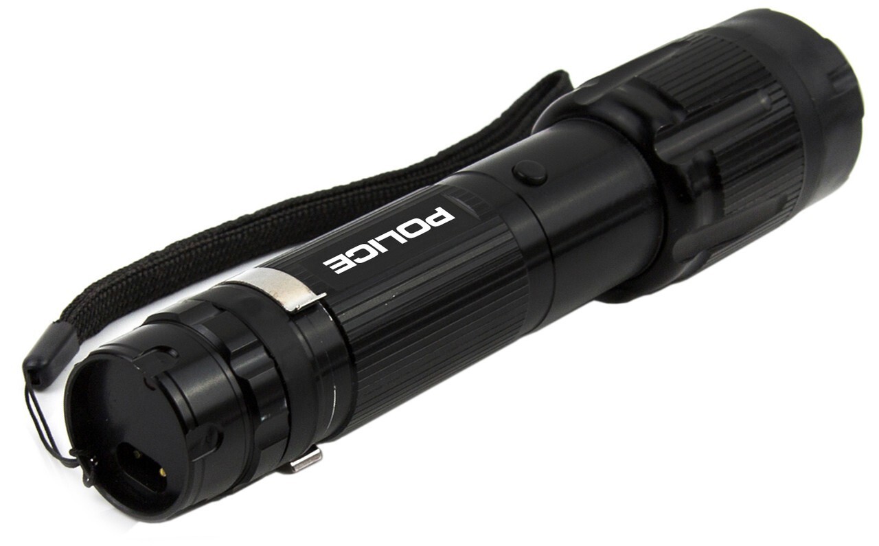 POLICE Stun Gun 1159 700 BV Heavy Duty Metal Rechargeable LED Flashlight