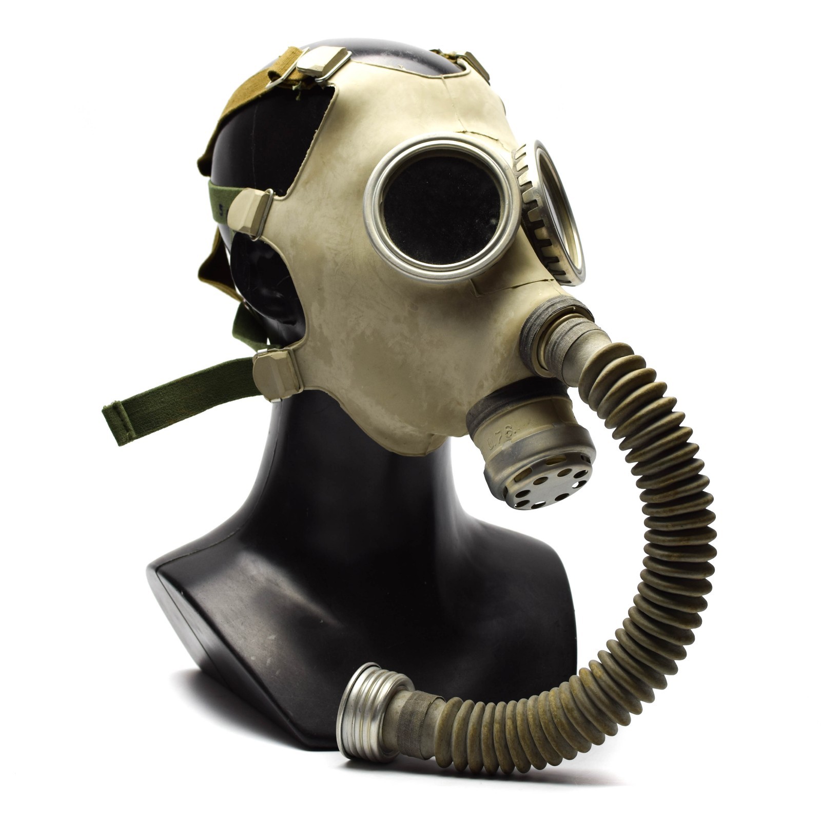 Soviet Era Gas mask PDF-7 Full face protection mask w hose grey rubber