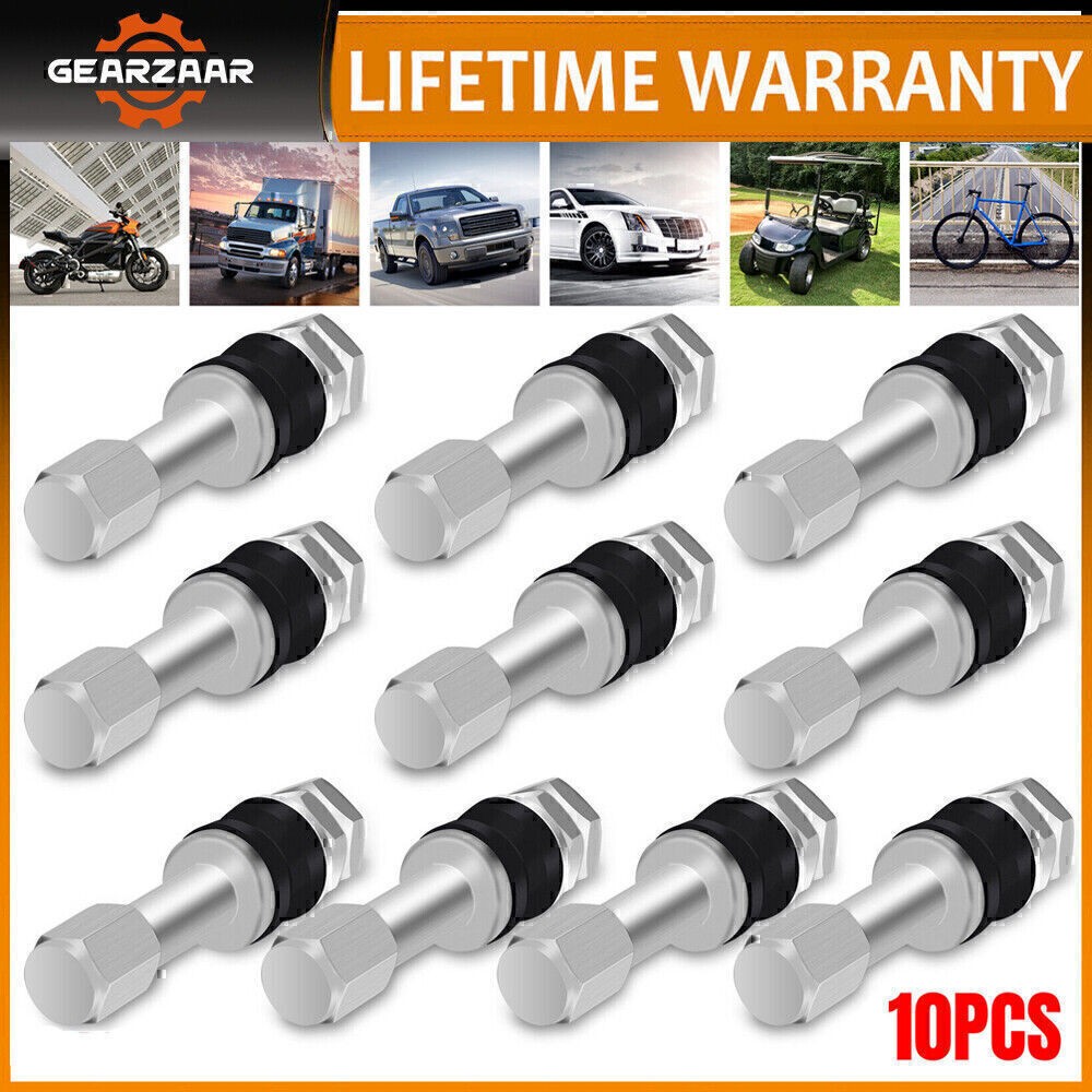 10PACK STAINLESS STEEL WHEEL TIRE VALVE STEMS HIGHT PRESSURE BOLT IN WITH US