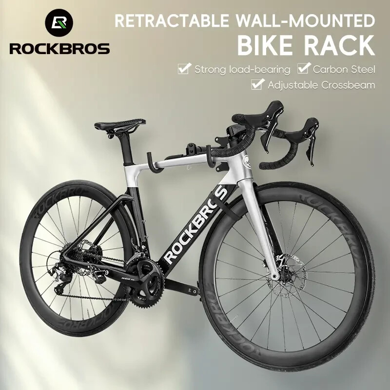 ROCKBROS Bicycle Wall Hanger Retractable Parking Stand Carbon Steel Storage Rack