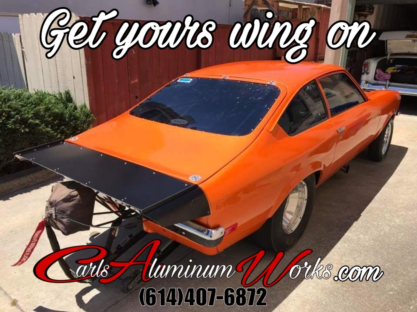 PRO STREET Chevy Vega 71/73 Wing Polished Black Brushed Satin