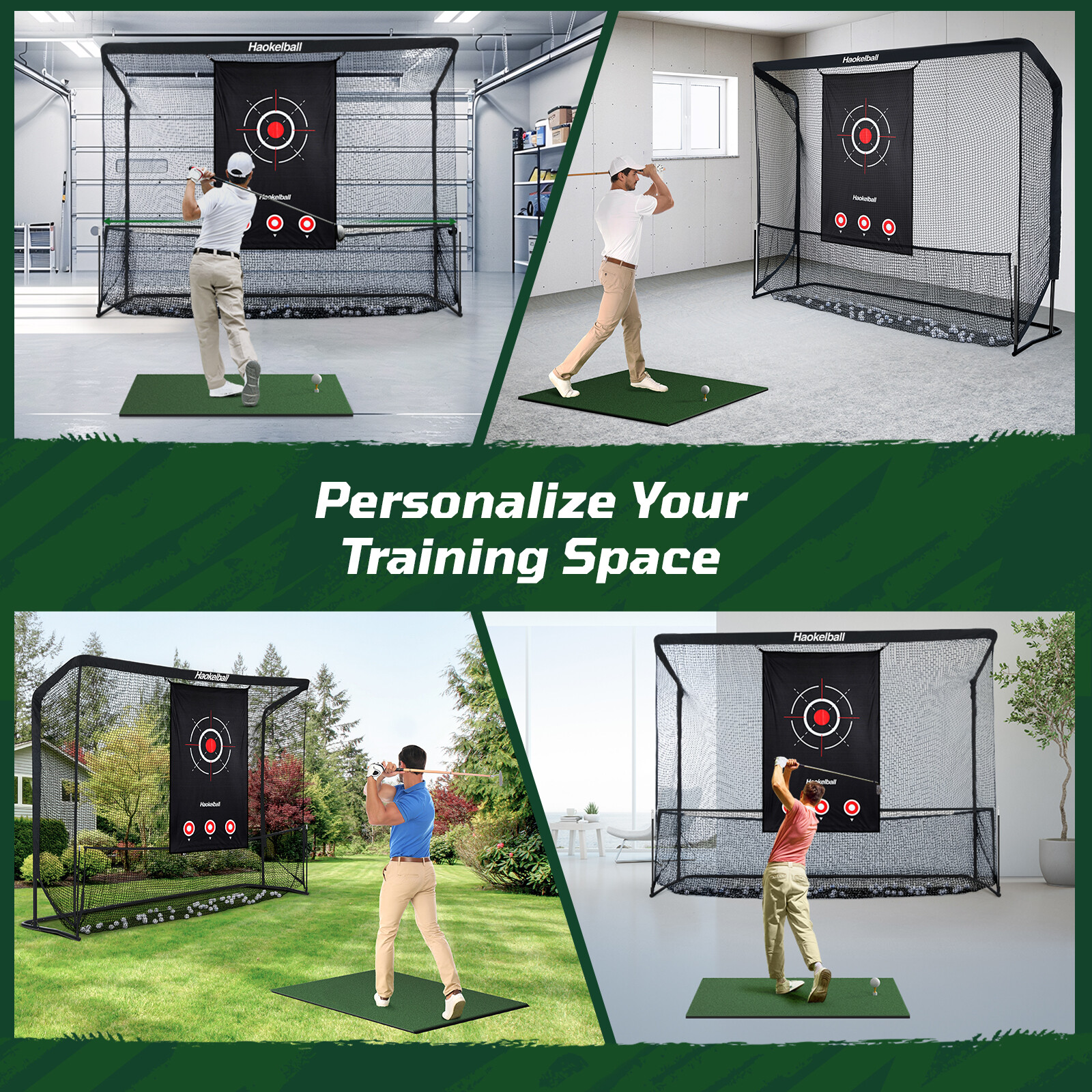 10x7.5' Heavy Duty Golf Hitting Practice Net with Ball Collection & Target Cloth