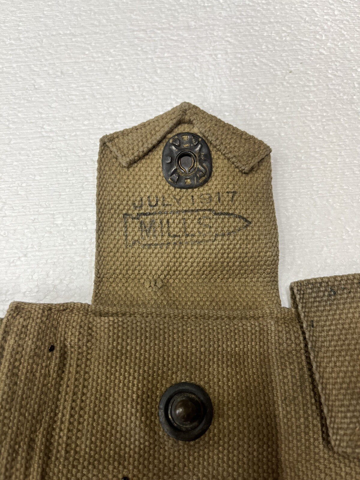 WWI US Army M1912 Cavalry Bandolier Cartridge Belt - Mills 1917